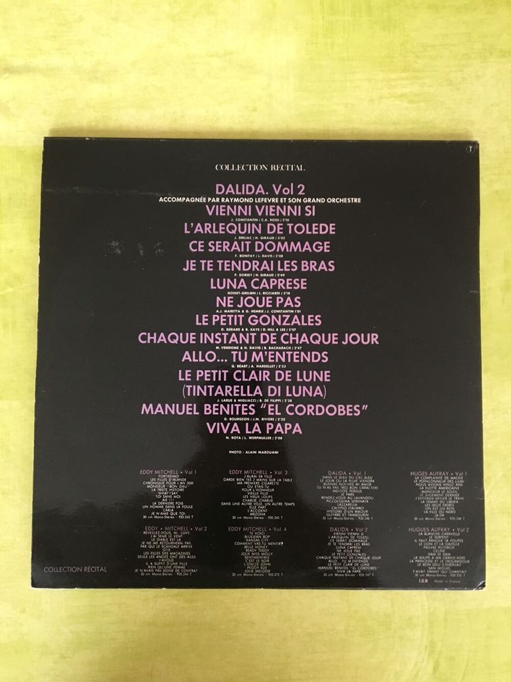 33t 920.247 Collection R&eacute;cital Vol.2 DALIDA 1970 CD et vinyles