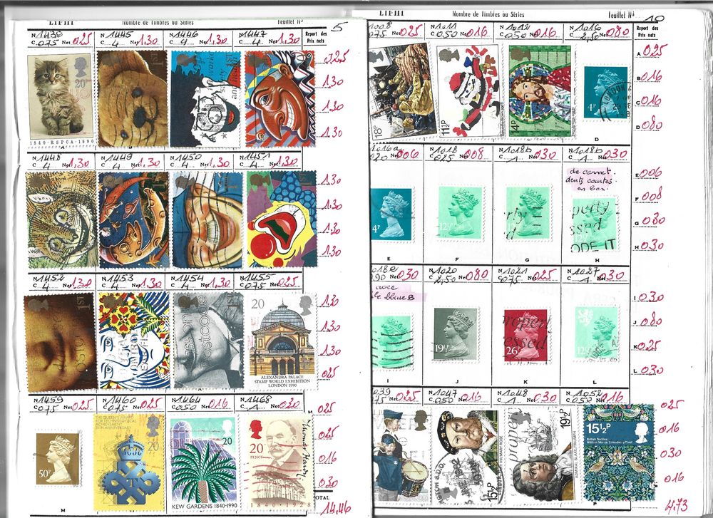 timbres Grande Bretagne 