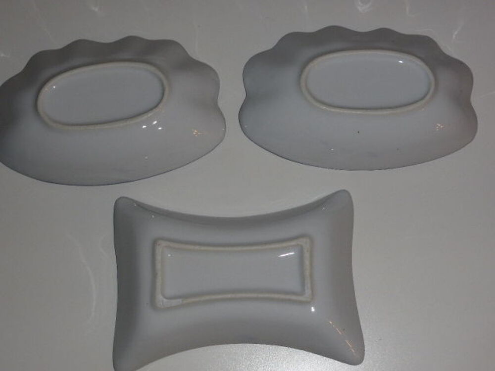 Lot de 3 coupelles quadrill&eacute;es bleu et blanc Cuisine