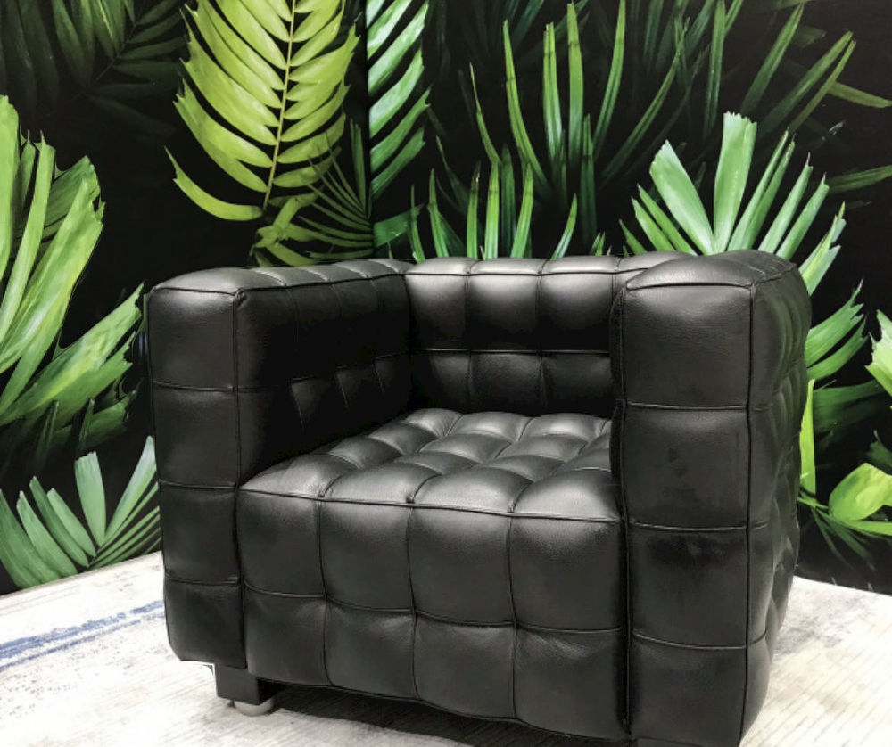 Canap&eacute; cuir kubus D'Hoffmann et son fauteuil Meubles