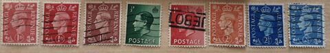 8 timbres à collection  REVENUE POSTAGE oblitérés 2 Pontoise (95)