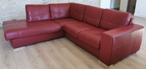 Canap� d'angle en cuir pleine fleur Bordeaux 500 Saint-Julien-en-Genevois (74)