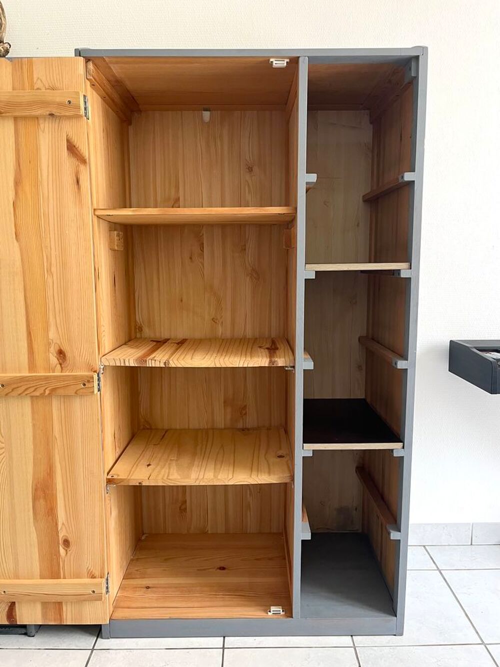 Meuble rangement gris en bois Meubles