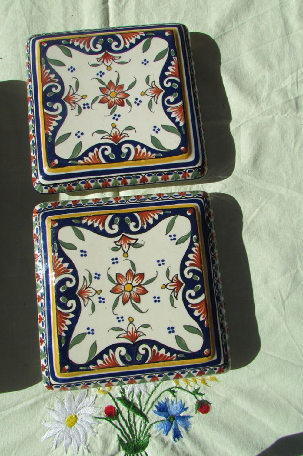 Dessous de plat et de bouteille en faience Desvres Décoration