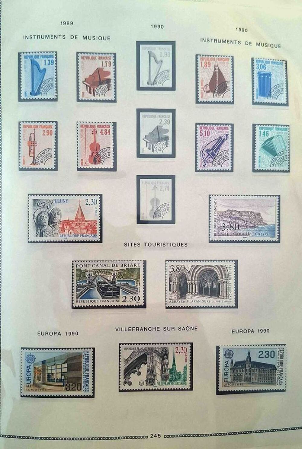 S&eacute;rie de timbres de collection de France F9 