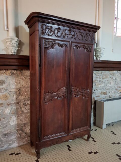 Armoire de Mariage meuble ancien 18 eme siecle en chene mass 1200 Bourseul (22)