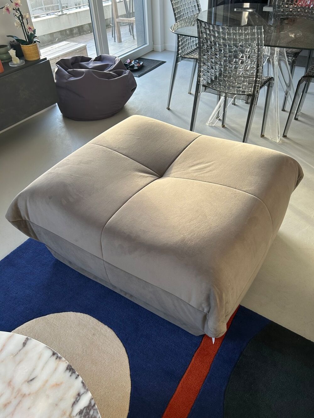 Pouf Velours SIA HOME gris Meubles