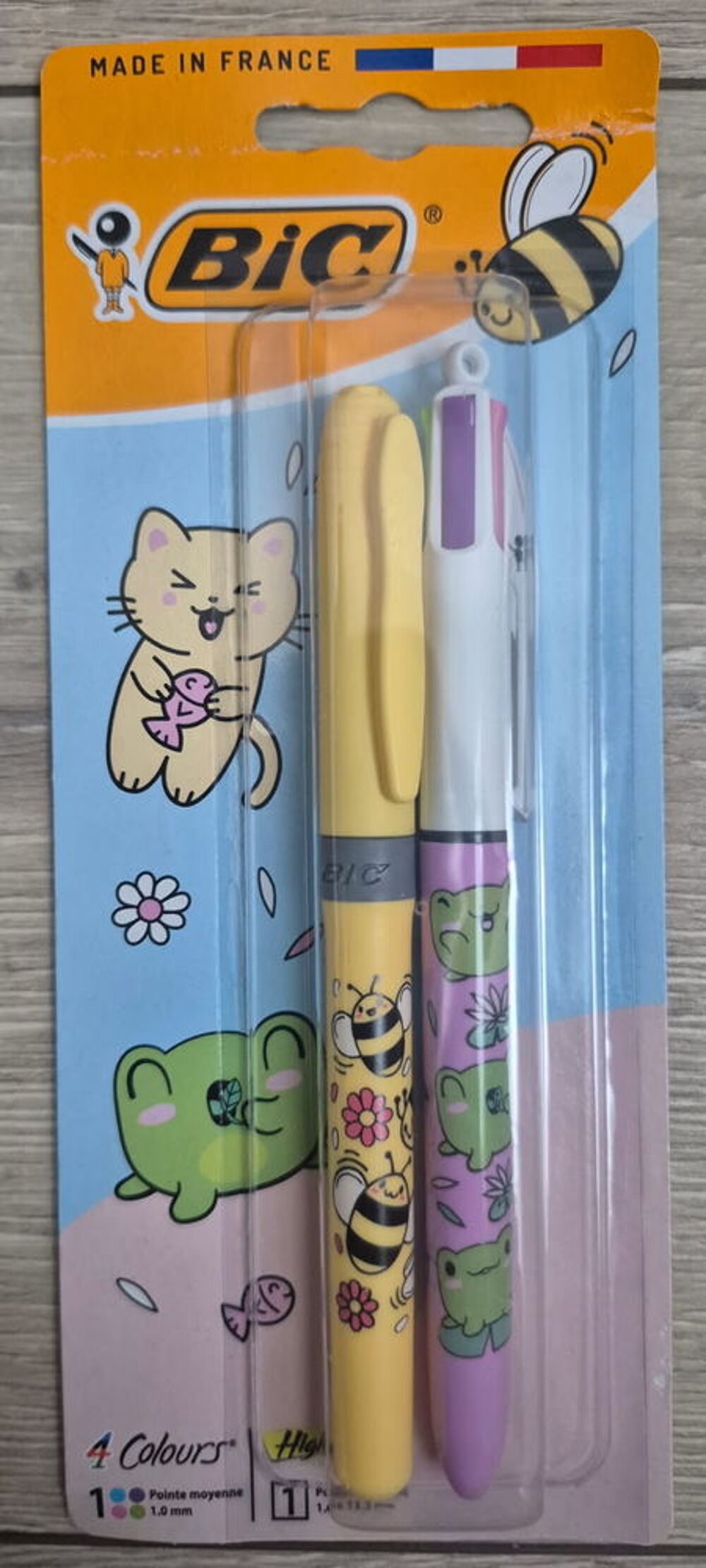 Stylo 4 Couleurs Kawaii Pastel + surligneur Grip neuf / MD18 Jeux / jouets