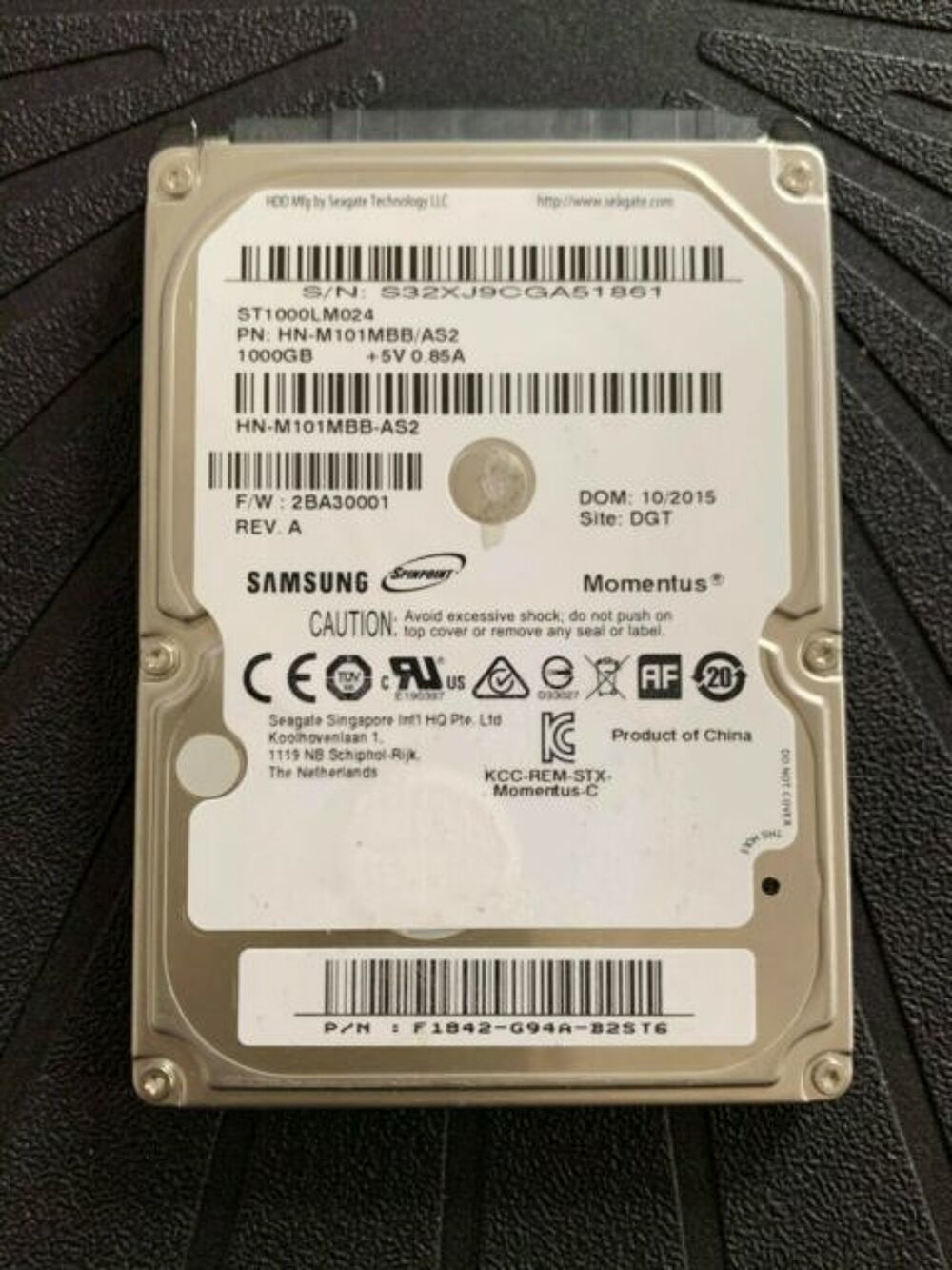 Disque dur interne Samsung Momentus SATA 2,5 a reparer Matériel informatique