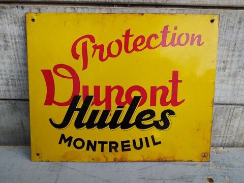 Ancienne Plaque Publicitaire Huile Dupont Montreuil Garage 75 Loches (37)