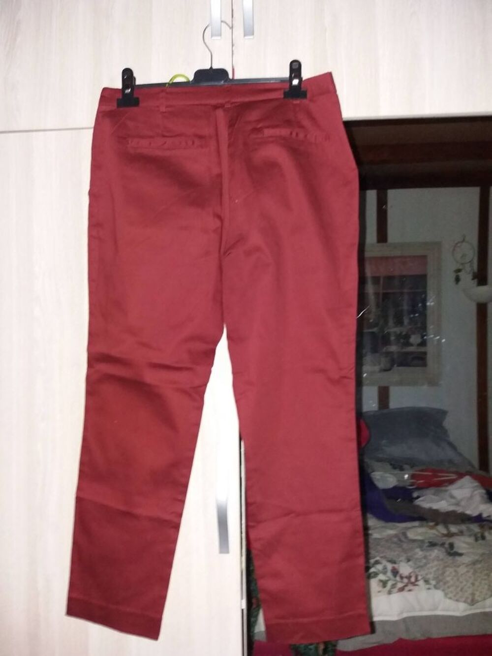 Pantalon femme rouge fonc&eacute; Kiabi taille 40, Vêtements