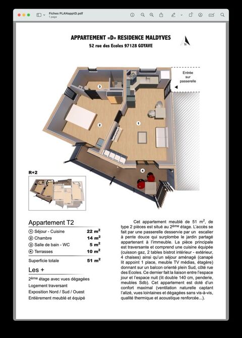 Appartement � louer 2 pi�ces 41 m�