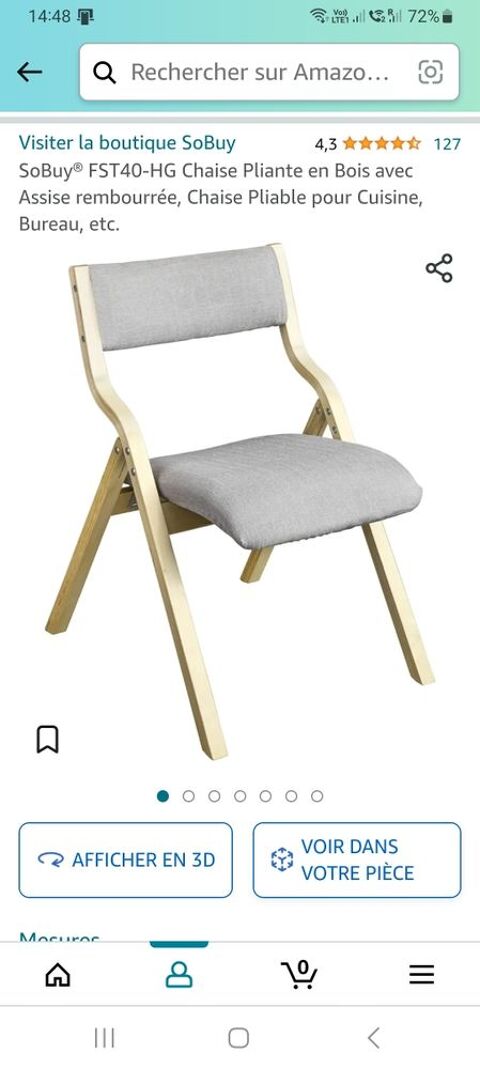 chaises pliantes bois tissus beige haute qualit 90 Gaillard (74)