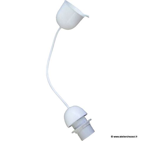 Cordon suspension BLANC lustre pendant avec cble fil lectr 10 Marseille 13 (13)