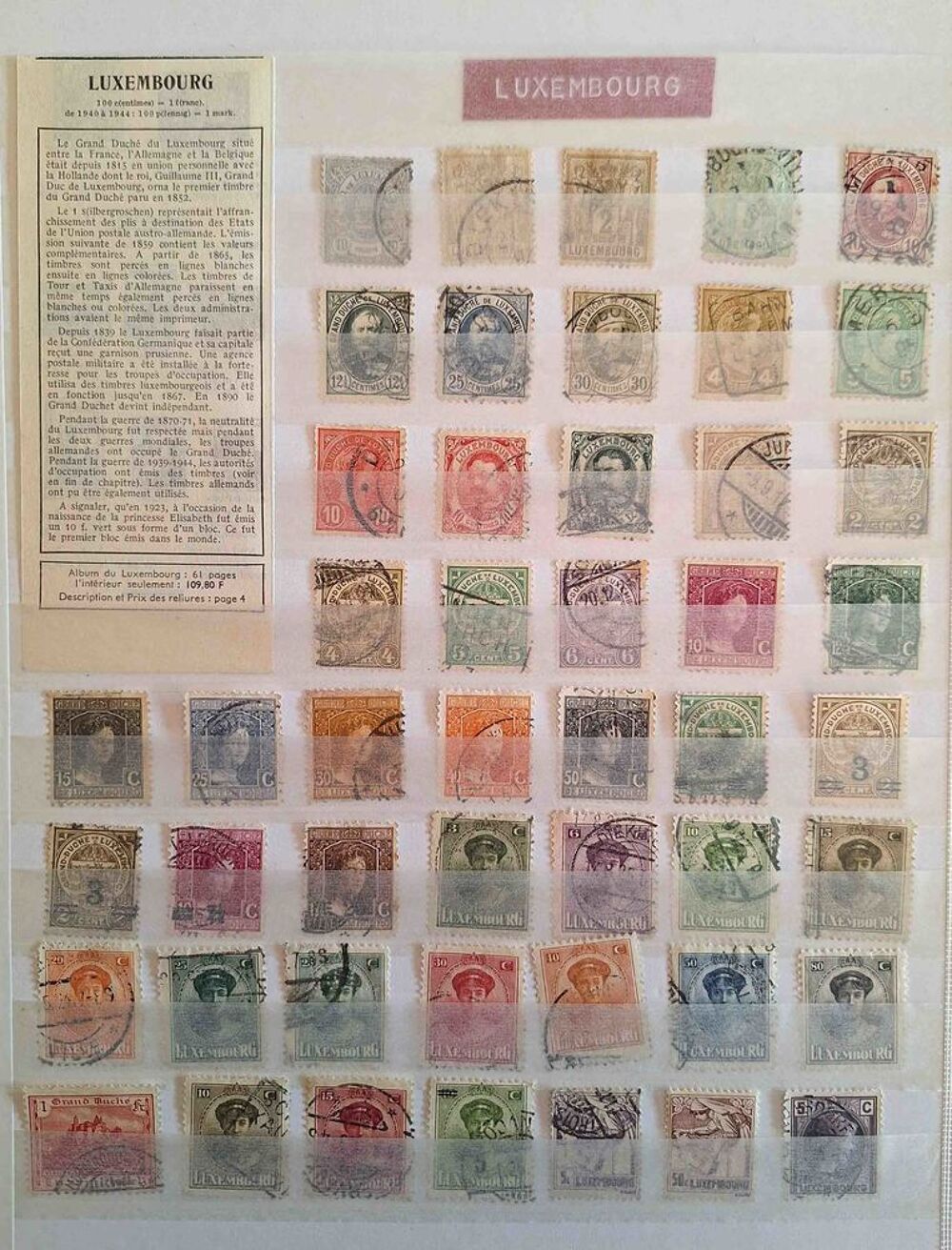 S&eacute;rie de timbres de collection du Luxembourg 
