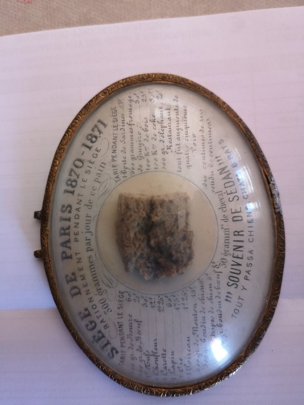 M&eacute;daillon historique &quot; Si&egrave;ge de Paris 1870-1871 &quot; 