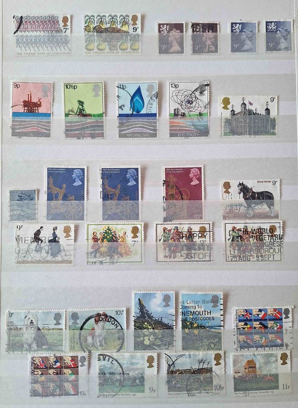 S&eacute;rie de timbres de collection de Grande Bretagne 