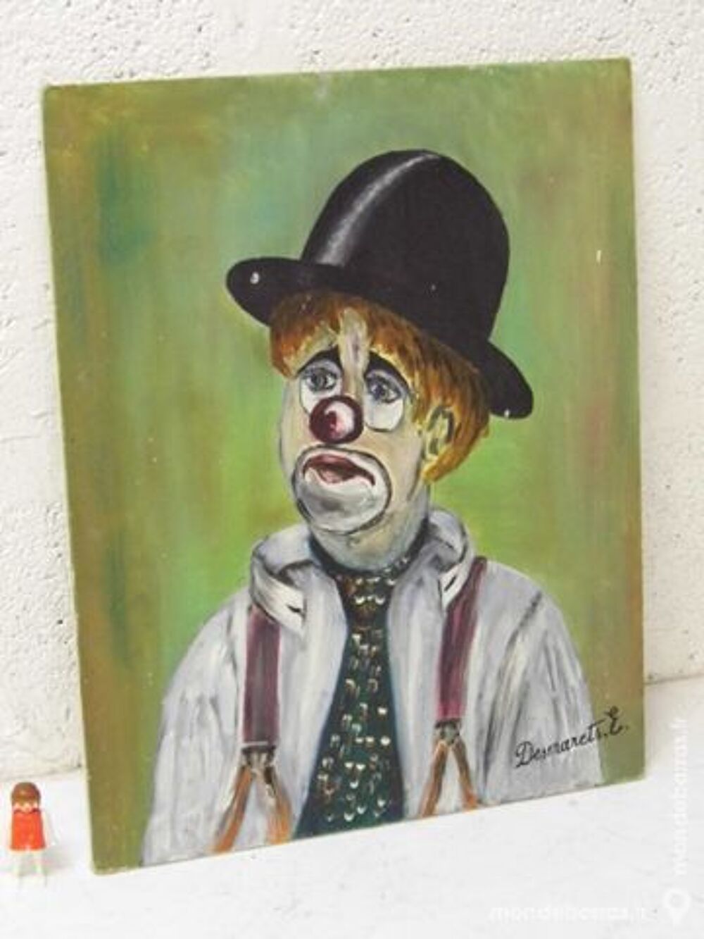 Tableau peinture &agrave; l'huile toile clown cirque Décoration