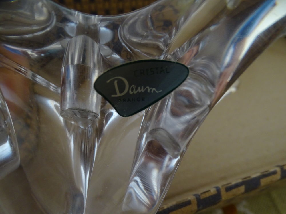 1 paire de bougeoirs de la marque fran&ccedil;aise DAUM en cristal Décoration
