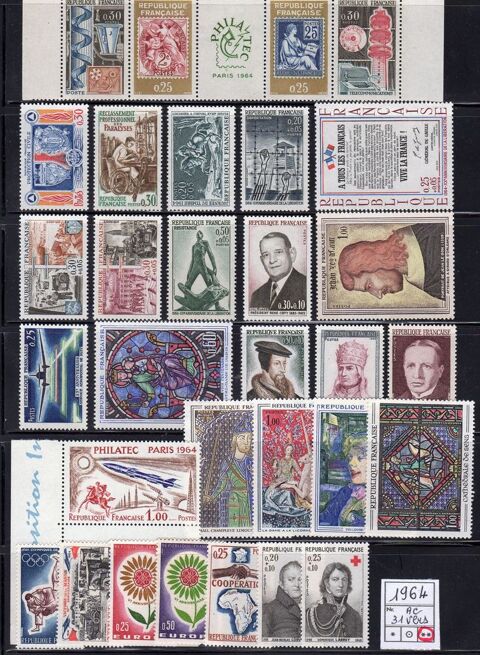 LOT DE TIMBRES   - FRANCE -
Neuf**   1964 8 Caumont (09)