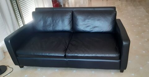 Canap cuir Habitat modle Chester noir 170cm 590 Nice (06)