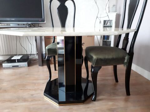 TABLE MARBRE PIED LAQUE NOIRE 250 La Garenne-Colombes (92)