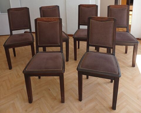 6 chaises bois massif et tissu style ann�es 30 250 L'Isle-d'Abeau (38)