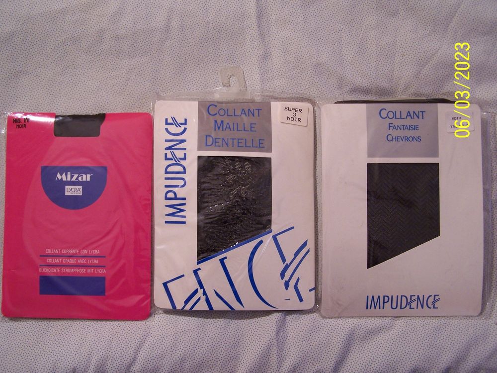 2 collants fantaisie impudence &amp; 1 opaque mizar neufs
Vêtements