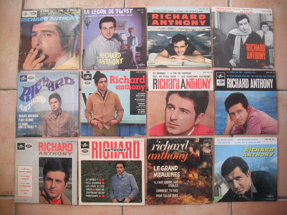 LOT DE 20 DISQUES 45T richard anthony CD et vinyles