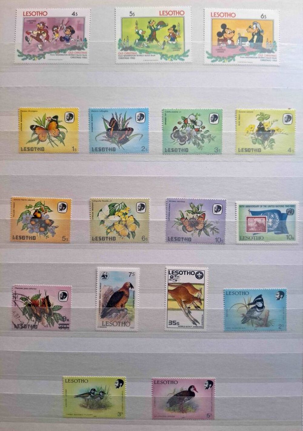 S&eacute;rie de timbres de collection de Lesotho 