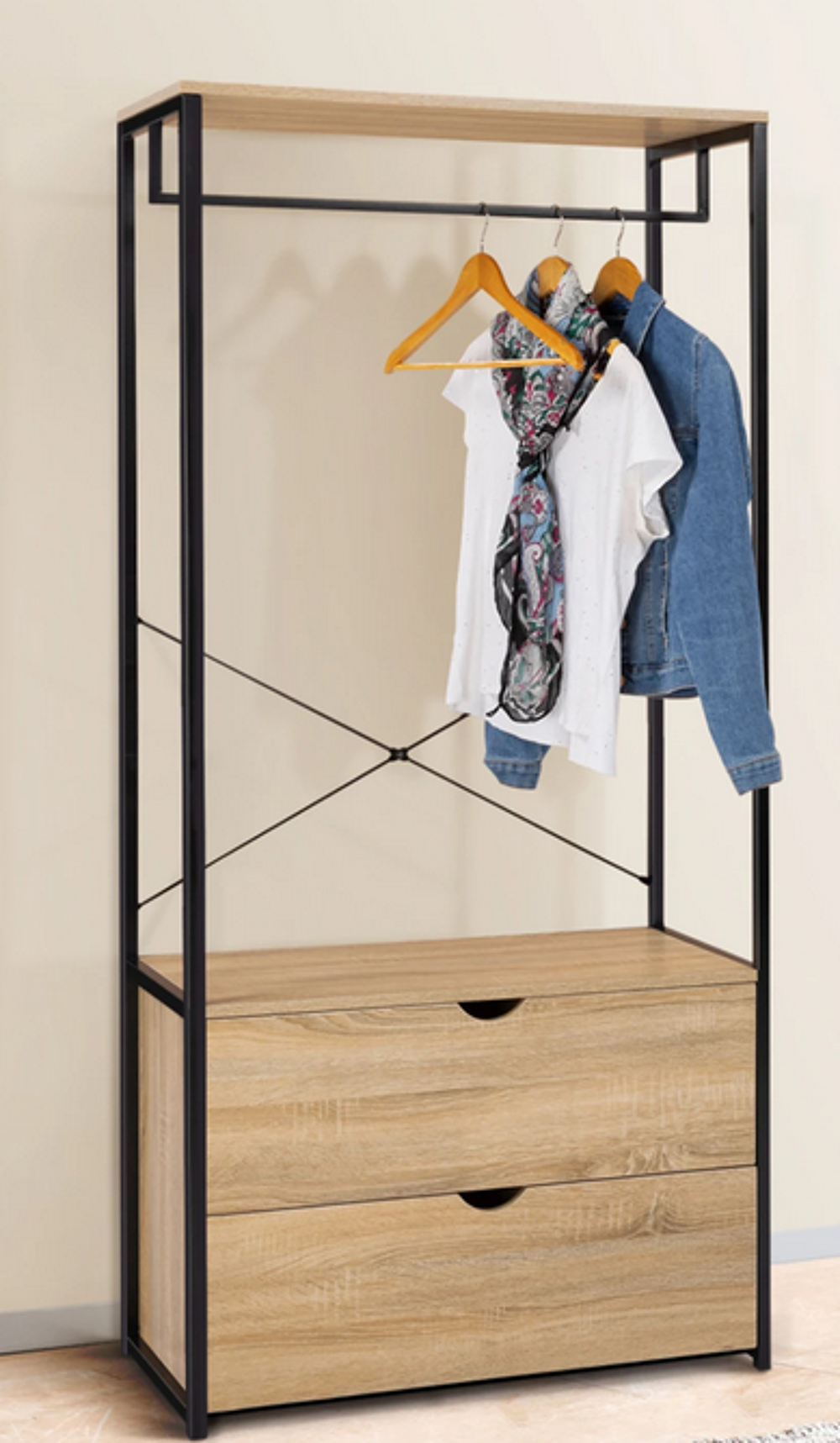Dressing industriel 2 tiroirs 80 cm Meubles