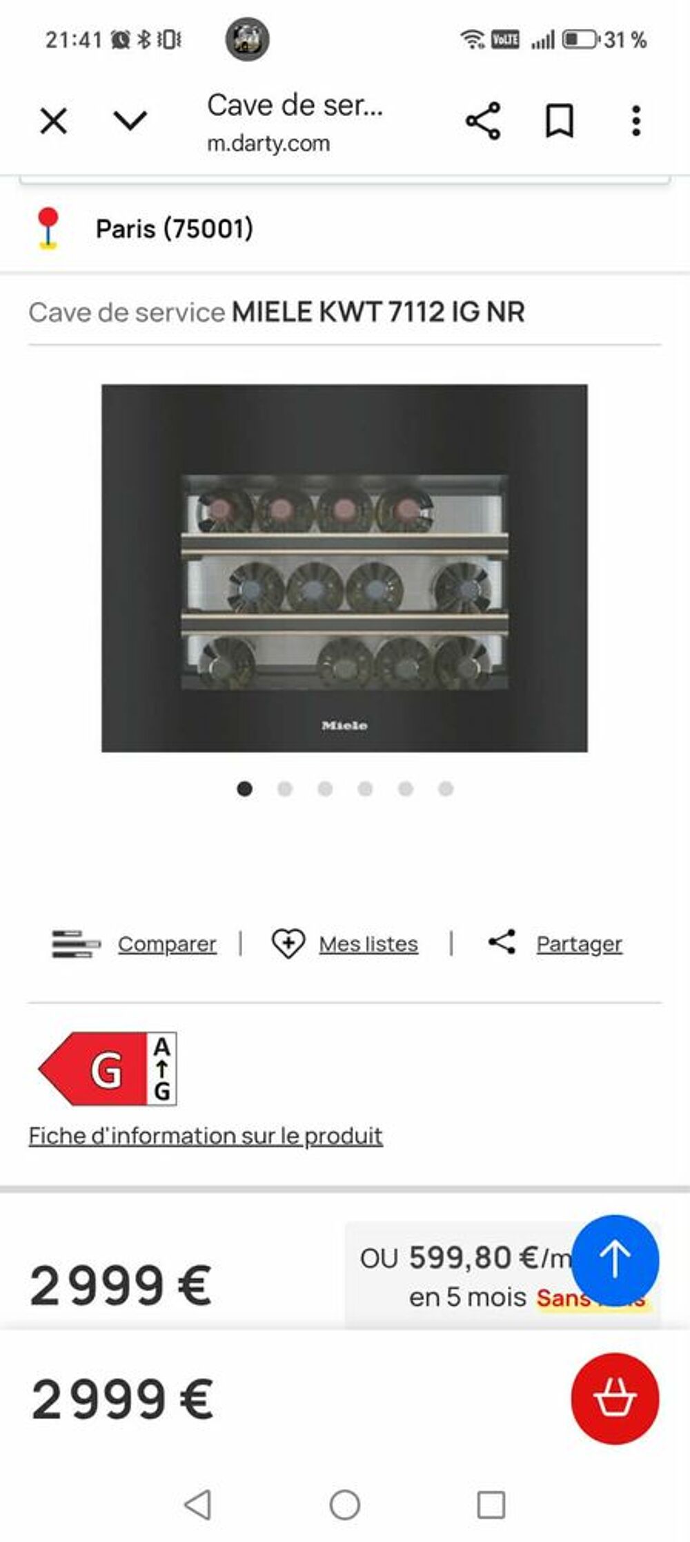 Cave Miele Electroménager
