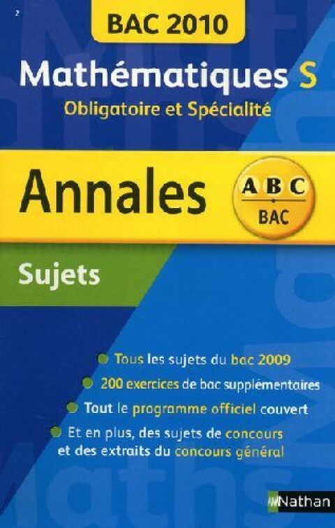 Annales ABC du bac ; sujets non corrigs ; mathmatiques S 1 Amiens (80)
