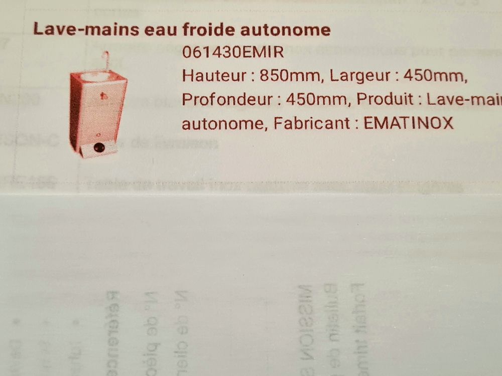 lave main eau froide autonome Cuisine