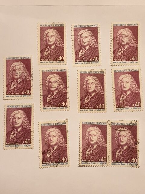 Timbre France Alain Ren� Le Sage 1968 lot 0.80 euro 0 Marseille 9 (13)