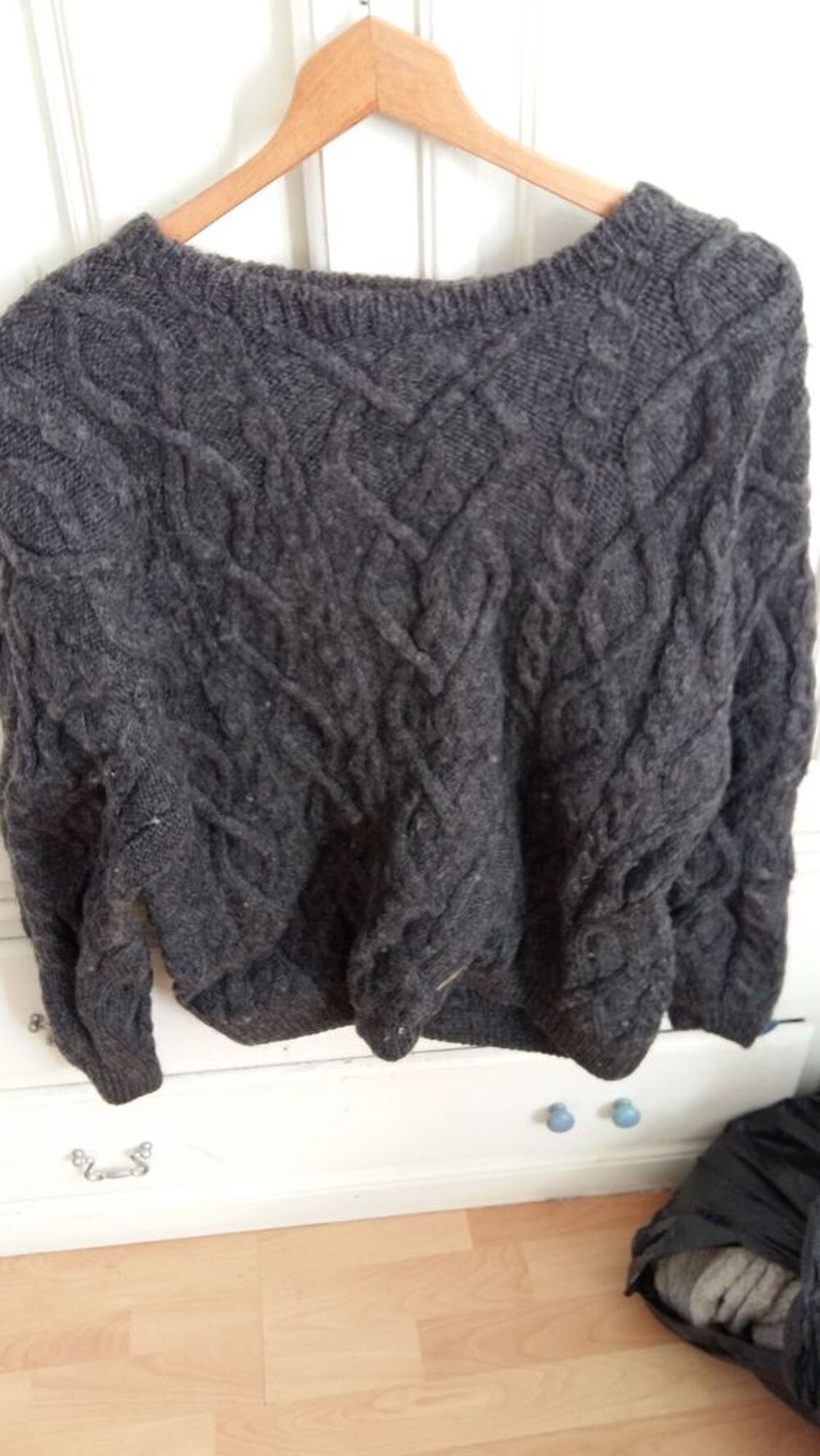 Pull irlandais &agrave; col ras Vêtements