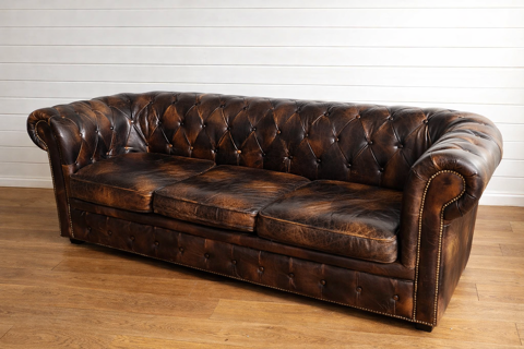 Canapé chesterfield 3 places cuir véritable 600 Saint-Fargeau-Ponthierry (77)