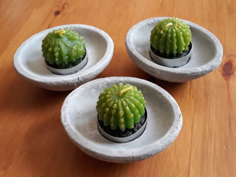 Lot de 3 bougies cactus sur socle - NEUF (  3 bougies en cad 9 Livry-Gargan (93)