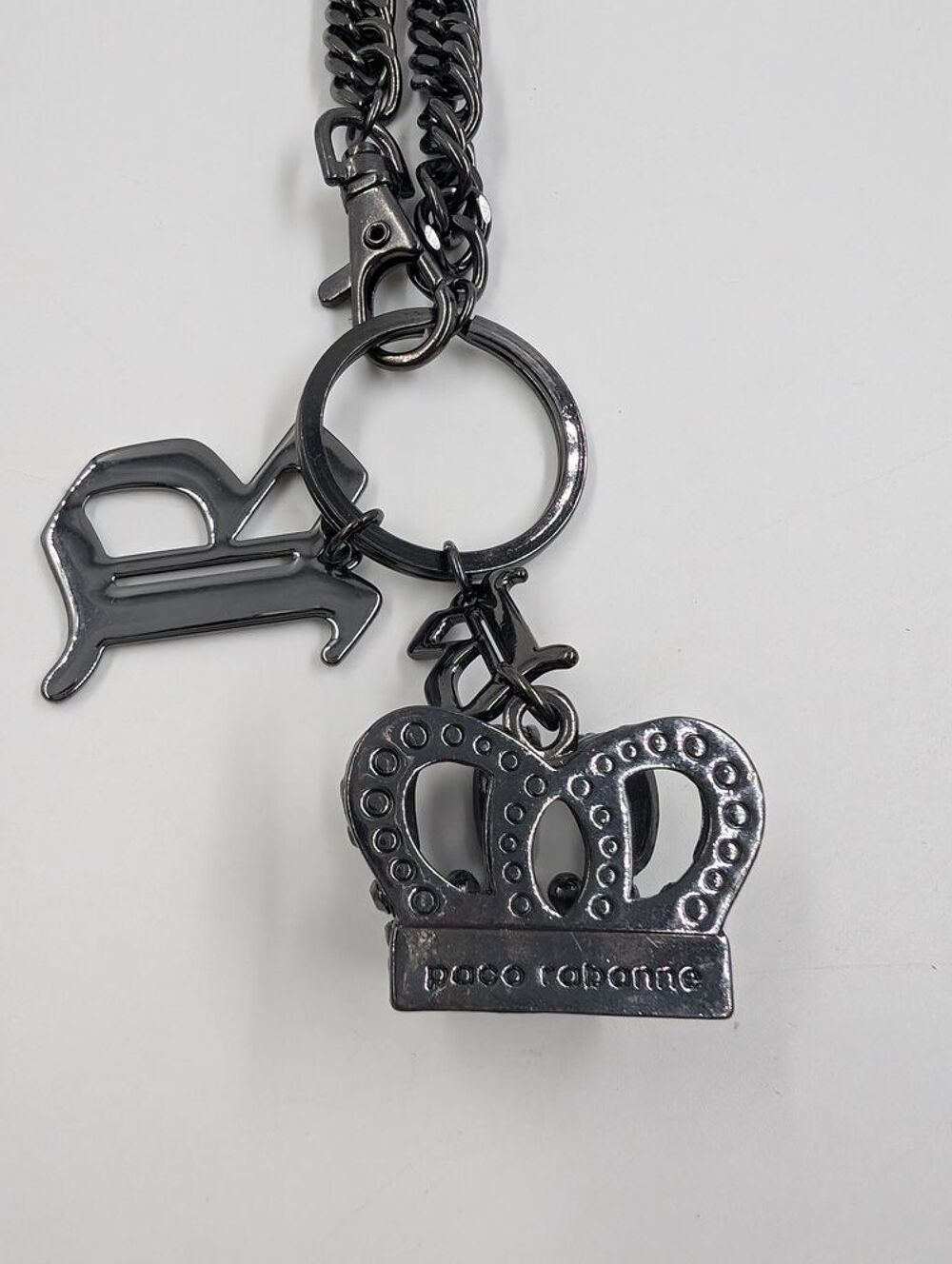 Collier chaine Paco Rabanne noire chrom&eacute; neuf Bijoux et montres