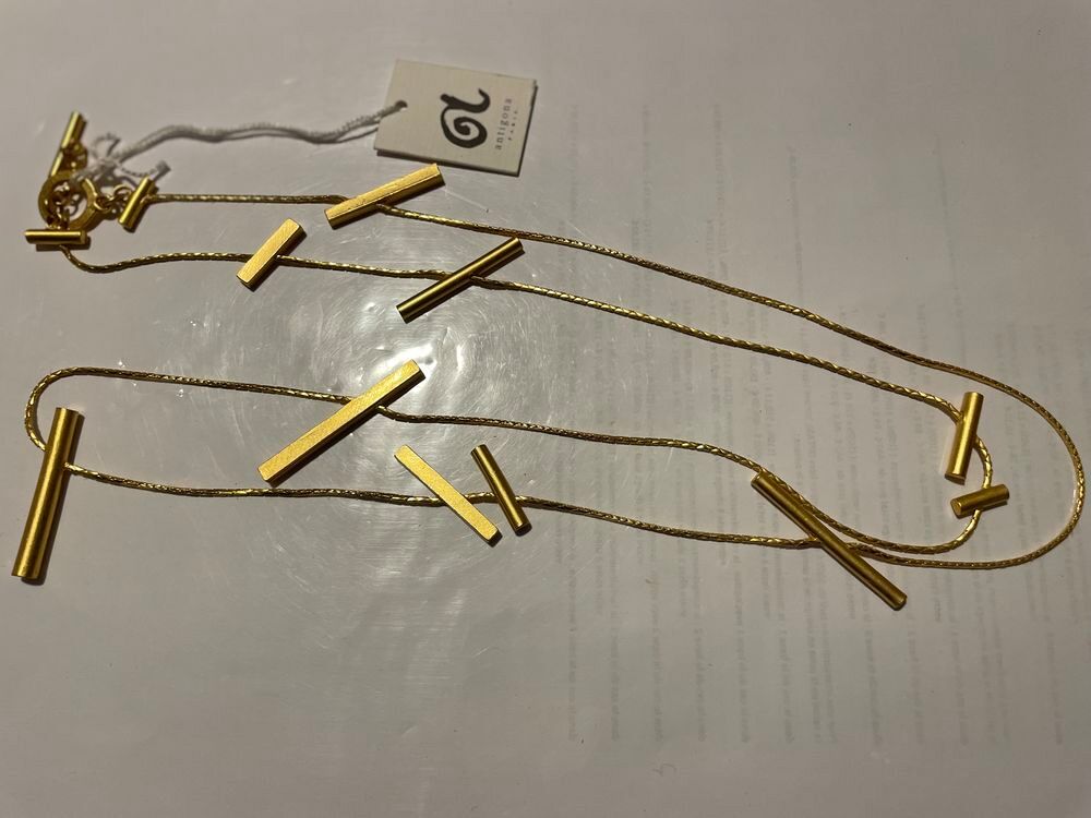Sautoir dor&eacute; bat&ocirc;nnets incrust&eacute;s sur chaine ANTIGONA Bijoux et montres