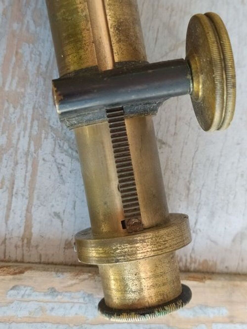 Ancienne Lunette Optique Laiton Militaire Marine G&eacute;om&egrave;tre 

