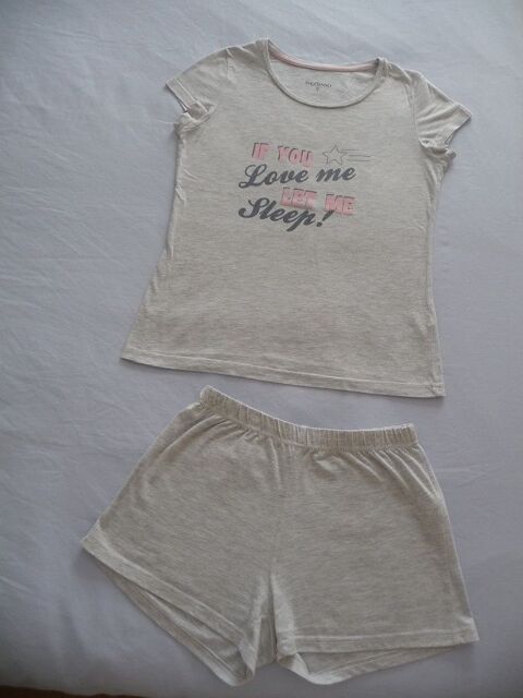 Pyjashort gris clair chiné taille 36 S 7 Celles-sur-Belle (79)