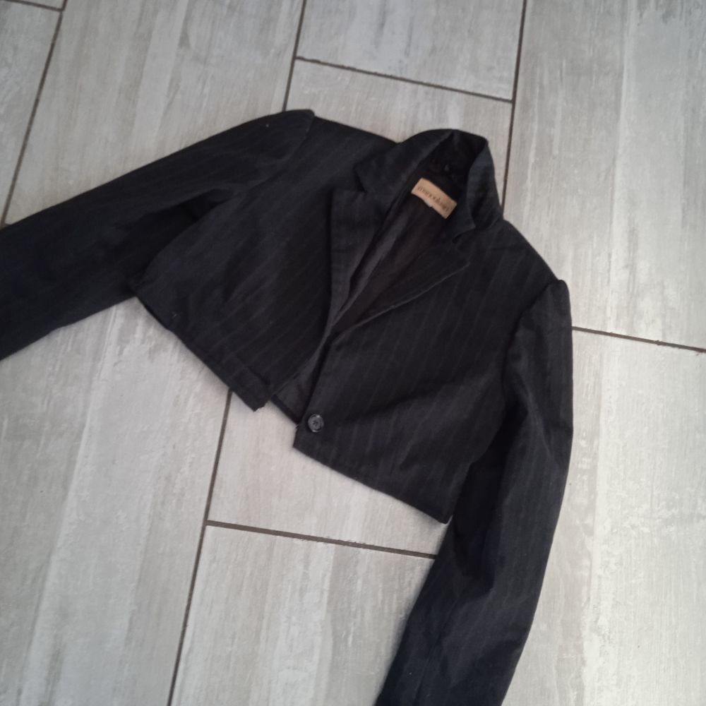 Veste blaser Manoukian T 40 ray&eacute;e gris et noir Vêtements