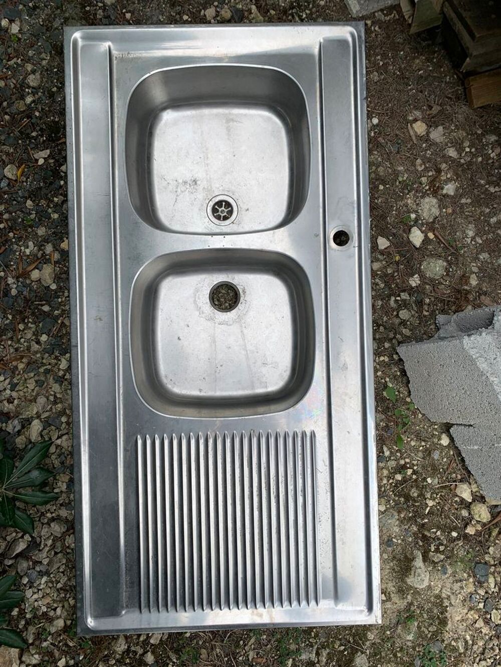 evier en inox bon &eacute;tat 2 bacs Cuisine