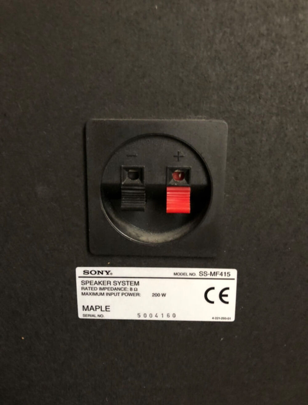 Enceintes "Sony SS-MF415"
Audio et hifi
