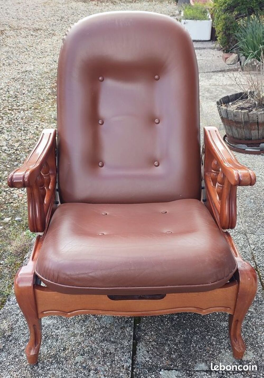 Fauteuil &agrave; bascule en cuir ? Vintage Meubles