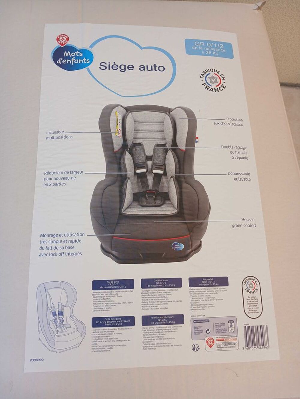 si&egrave;ge auto Puériculture