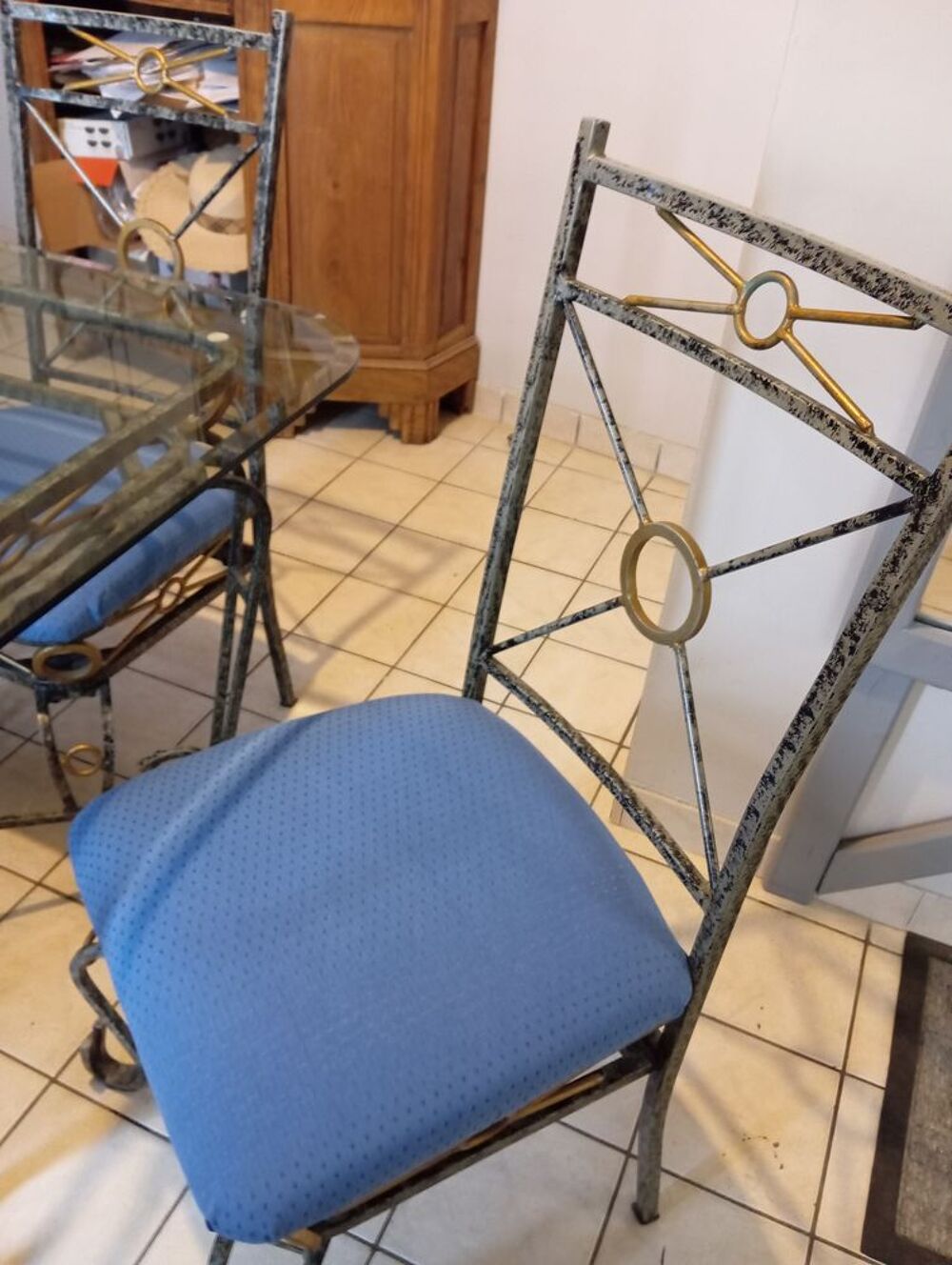 TABLE FER FORGE Gris argent&eacute; Meubles