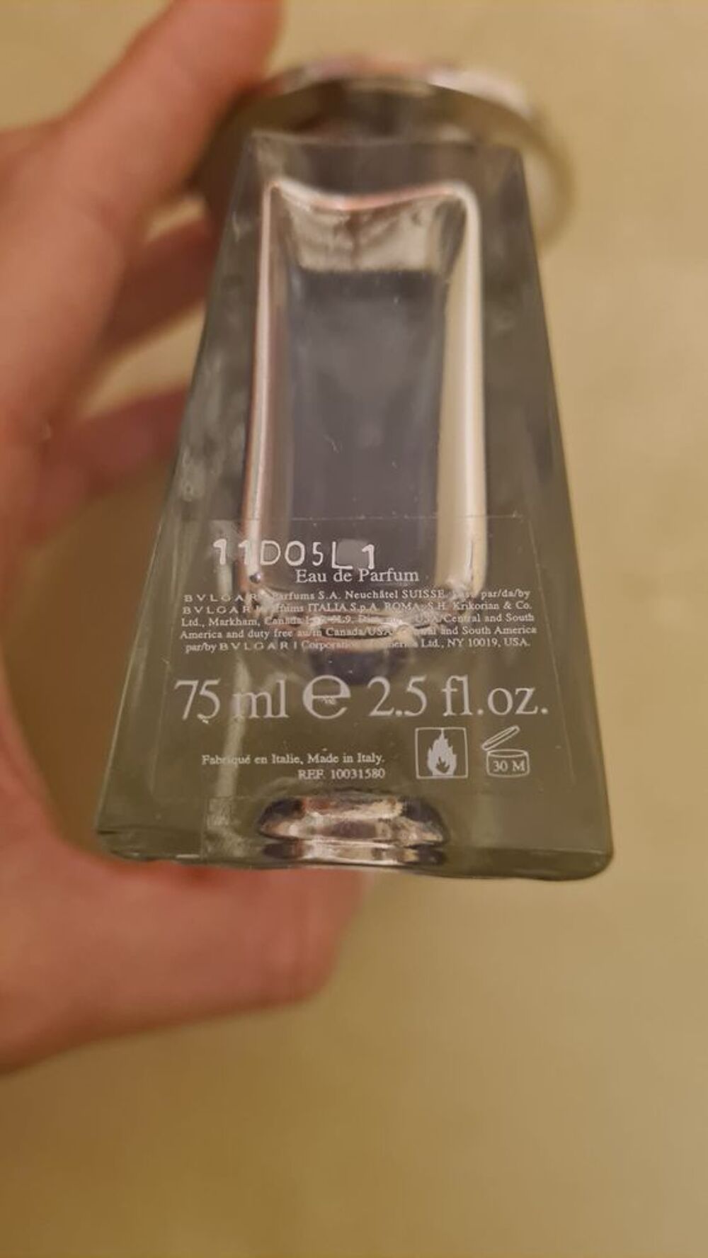 Eau de perfume Bvl II Bvlgari 75 ml, d'occasion, peu utilis&eacute; Bijoux et montres