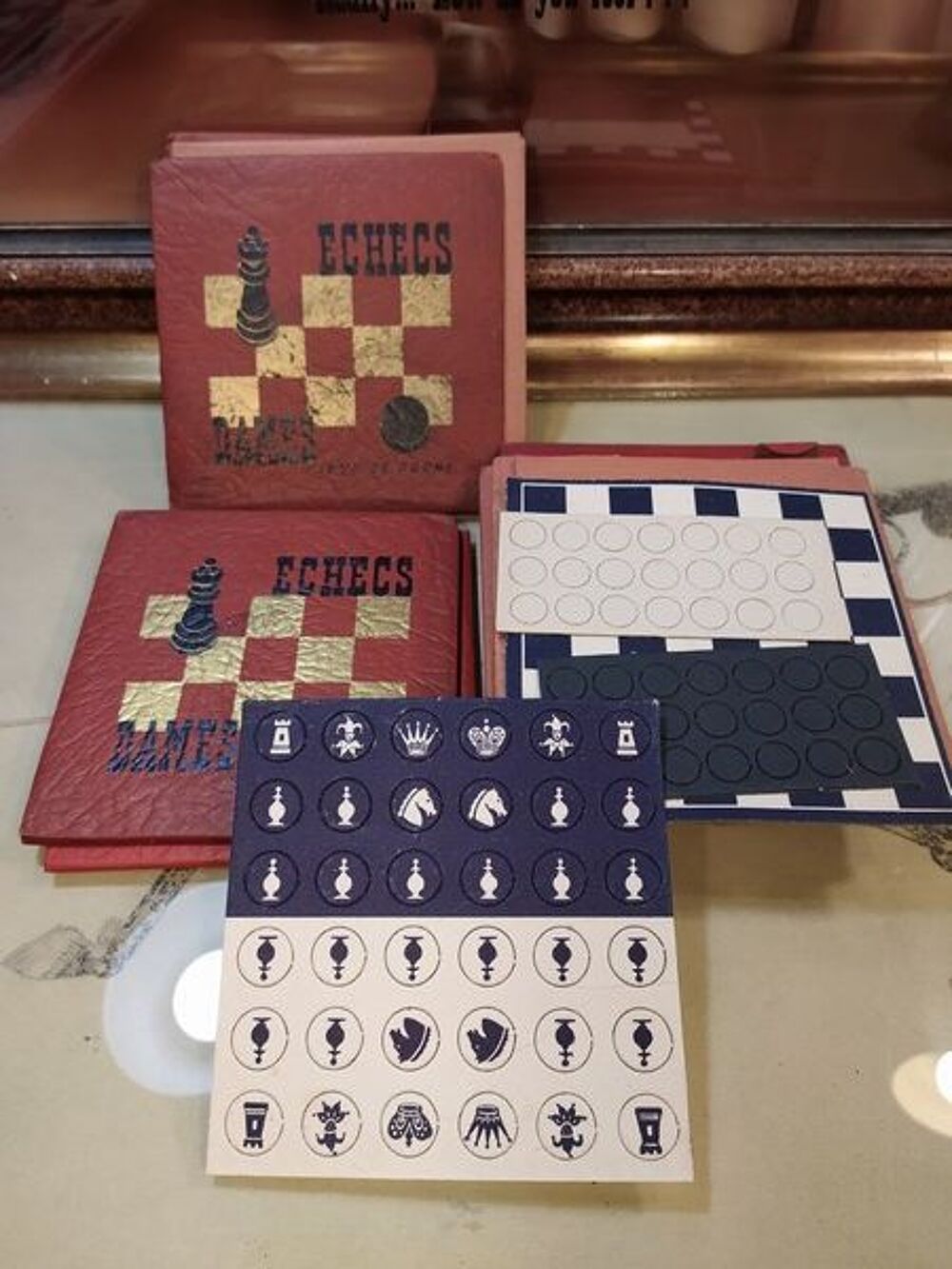 Anciens Jeux d'&Eacute;checs et de Dames De Voyage Jeux / jouets